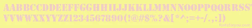 StencilRegular Font – Pink Fonts on Yellow Background