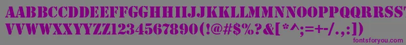 フォントStencilRegular – 紫色のフォント、灰色の背景
