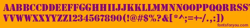 StencilRegular Font – Purple Fonts on Orange Background