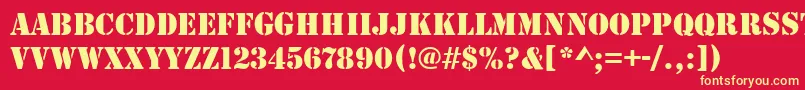 StencilRegular Font – Yellow Fonts on Red Background