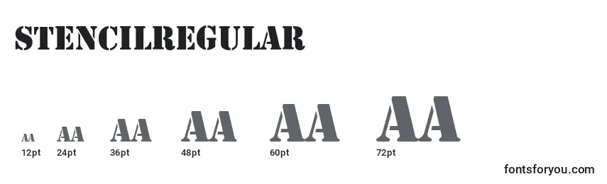 Размеры шрифта StencilRegular