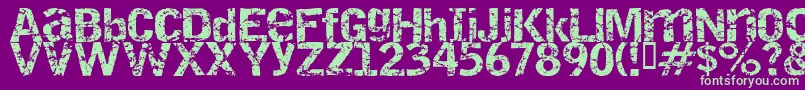 Destroy Font – Green Fonts on Purple Background