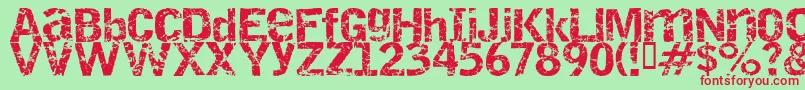 Destroy Font – Red Fonts on Green Background