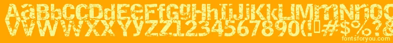 Destroy Font – Yellow Fonts on Orange Background