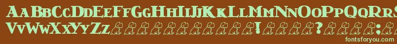 LrtNutshellLibraryBlack Font – Green Fonts on Brown Background