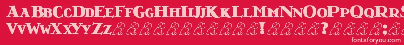 LrtNutshellLibraryBlack Font – Pink Fonts on Red Background