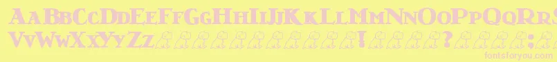 LrtNutshellLibraryBlack Font – Pink Fonts on Yellow Background