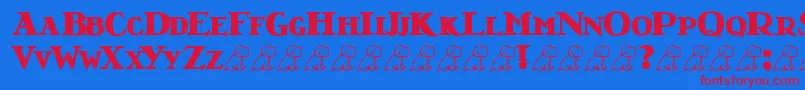 LrtNutshellLibraryBlack Font – Red Fonts on Blue Background