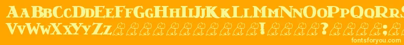 LrtNutshellLibraryBlack Font – Yellow Fonts on Orange Background