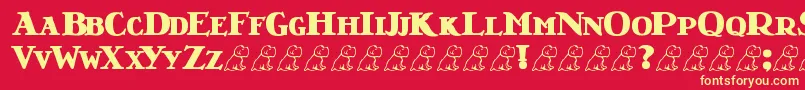 LrtNutshellLibraryBlack Font – Yellow Fonts on Red Background