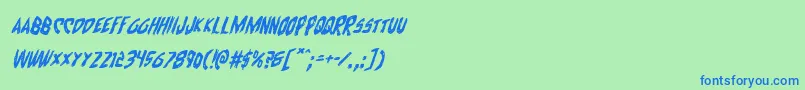 Czcionka Cyrusital – niebieskie czcionki na zielonym tle