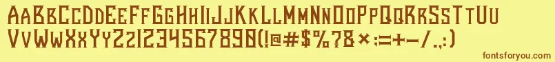 BeardedladyRegular Font – Brown Fonts on Yellow Background