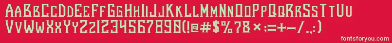 BeardedladyRegular Font – Green Fonts on Red Background