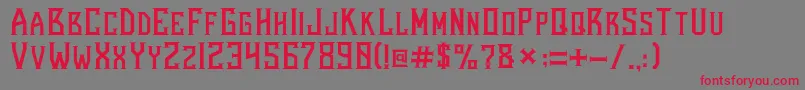 BeardedladyRegular Font – Red Fonts on Gray Background
