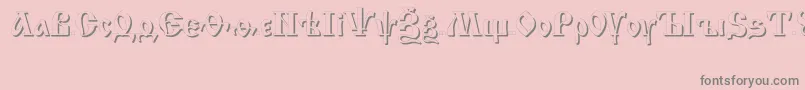 フォントIzhitsa ffy – ピンクの背景に灰色の文字