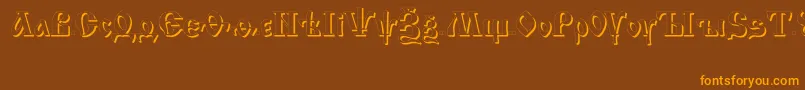 Izhitsa ffy Font – Orange Fonts on Brown Background