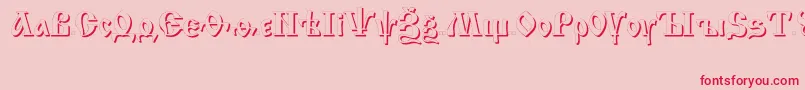 Izhitsa ffy-Schriftart – Rote Schriften auf rosa Hintergrund