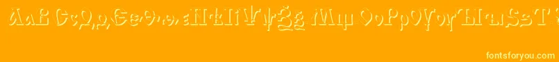 Izhitsa ffy Font – Yellow Fonts on Orange Background