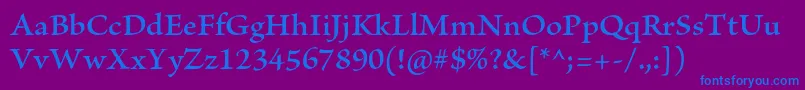 BriosoproSemibold-Schriftart – Blaue Schriften auf violettem Hintergrund