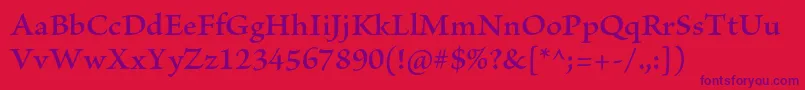 BriosoproSemibold Font – Purple Fonts on Red Background