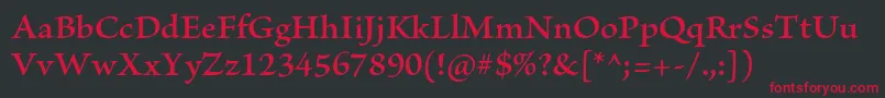 BriosoproSemibold Font – Red Fonts on Black Background