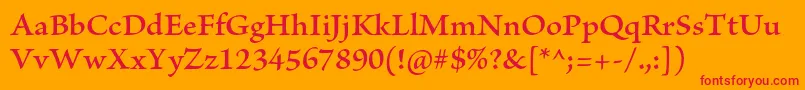 BriosoproSemibold Font – Red Fonts on Orange Background