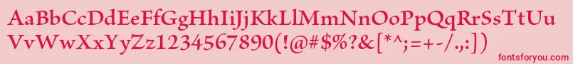 BriosoproSemibold Font – Red Fonts on Pink Background