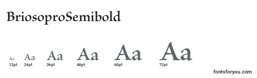 Размеры шрифта BriosoproSemibold