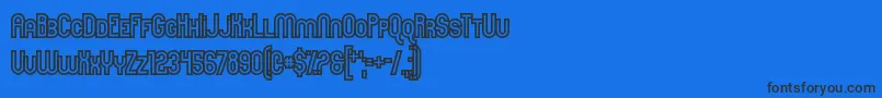 HereAndNotFound Font – Black Fonts on Blue Background