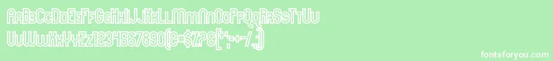 HereAndNotFound Font – White Fonts on Green Background