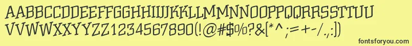 ACitynovattlspuplt Font – Black Fonts on Yellow Background