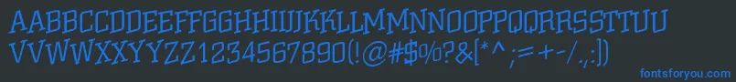 ACitynovattlspuplt Font – Blue Fonts on Black Background