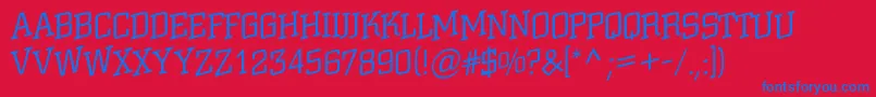ACitynovattlspuplt Font – Blue Fonts on Red Background