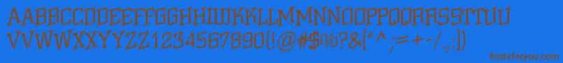 ACitynovattlspuplt Font – Brown Fonts on Blue Background