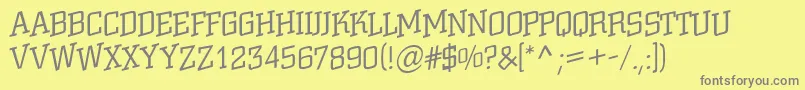 ACitynovattlspuplt Font – Gray Fonts on Yellow Background