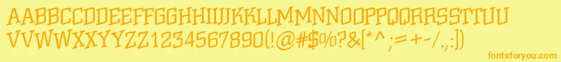 ACitynovattlspuplt Font – Orange Fonts on Yellow Background
