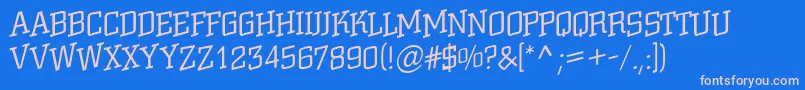 ACitynovattlspuplt Font – Pink Fonts on Blue Background