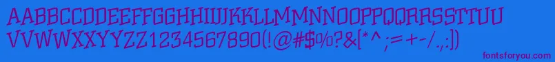 ACitynovattlspuplt Font – Purple Fonts on Blue Background
