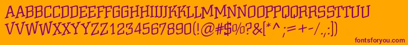 ACitynovattlspuplt Font – Purple Fonts on Orange Background