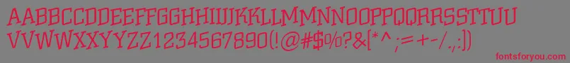 ACitynovattlspuplt Font – Red Fonts on Gray Background