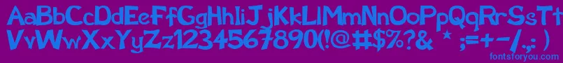 SchootzRegular Font – Blue Fonts on Purple Background