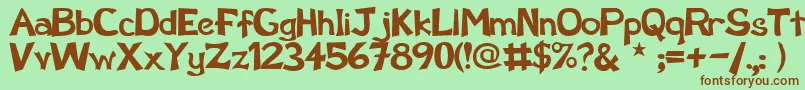 SchootzRegular Font – Brown Fonts on Green Background