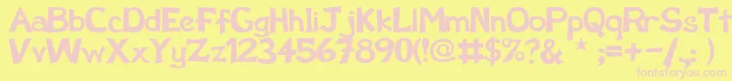 SchootzRegular Font – Pink Fonts on Yellow Background