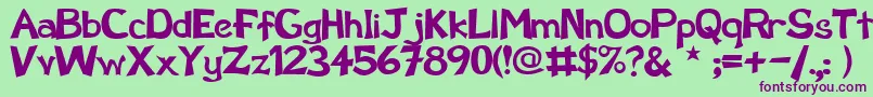 SchootzRegular Font – Purple Fonts on Green Background