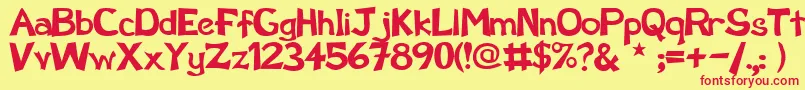 SchootzRegular Font – Red Fonts on Yellow Background