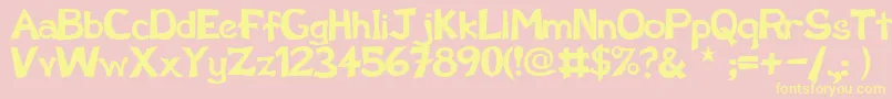 SchootzRegular Font – Yellow Fonts on Pink Background