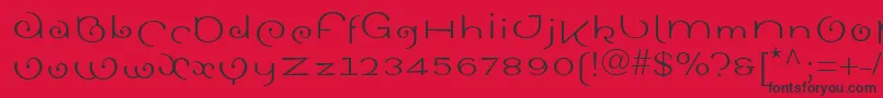 Sinahromanll Font – Black Fonts on Red Background