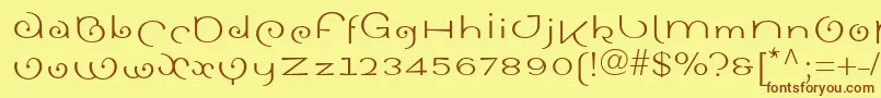 Sinahromanll Font – Brown Fonts on Yellow Background