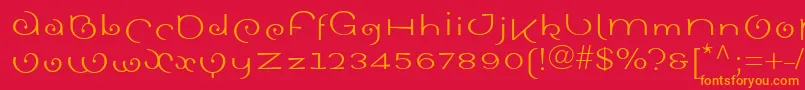 Sinahromanll Font – Orange Fonts on Red Background