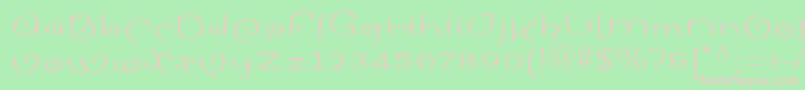 Sinahromanll Font – Pink Fonts on Green Background